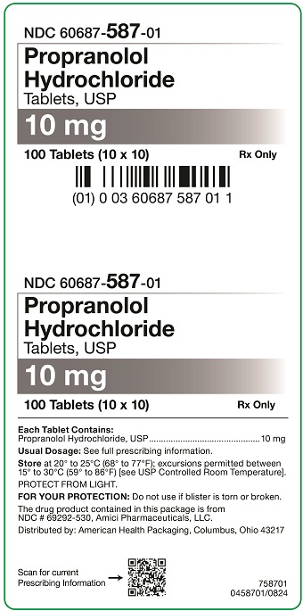 10mg Propranolol HCl Tablets Carton