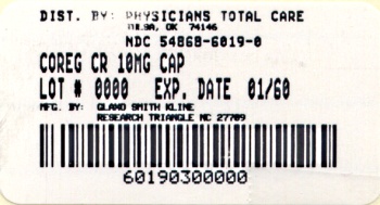 COREG CR 10 mg Label