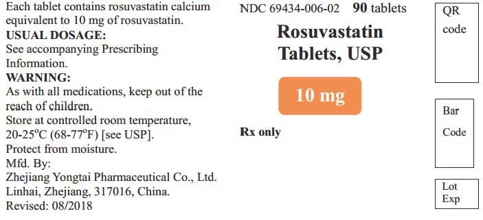 Rosuvastatin Calcium Tablets 10 mg Bottle Label