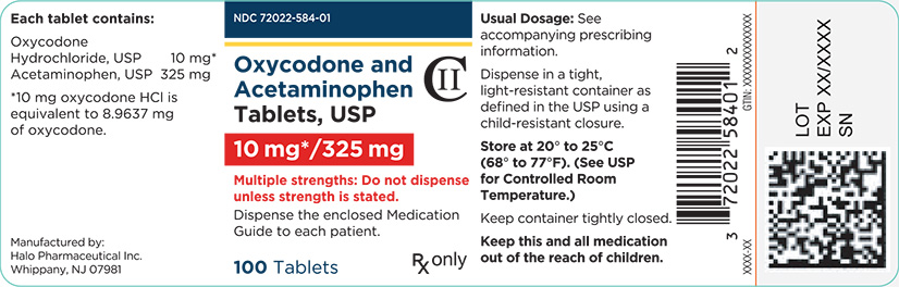 10 mg/325 mg 100 Tablets