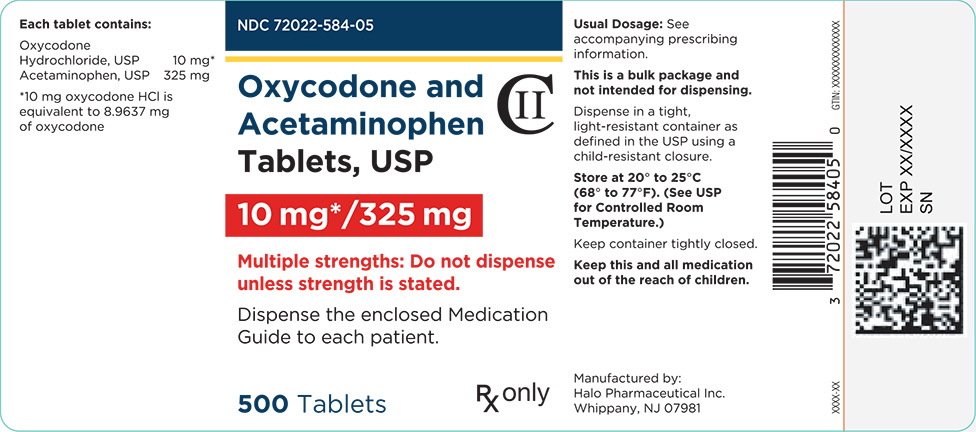10 mg/325 mg 500 Tablets