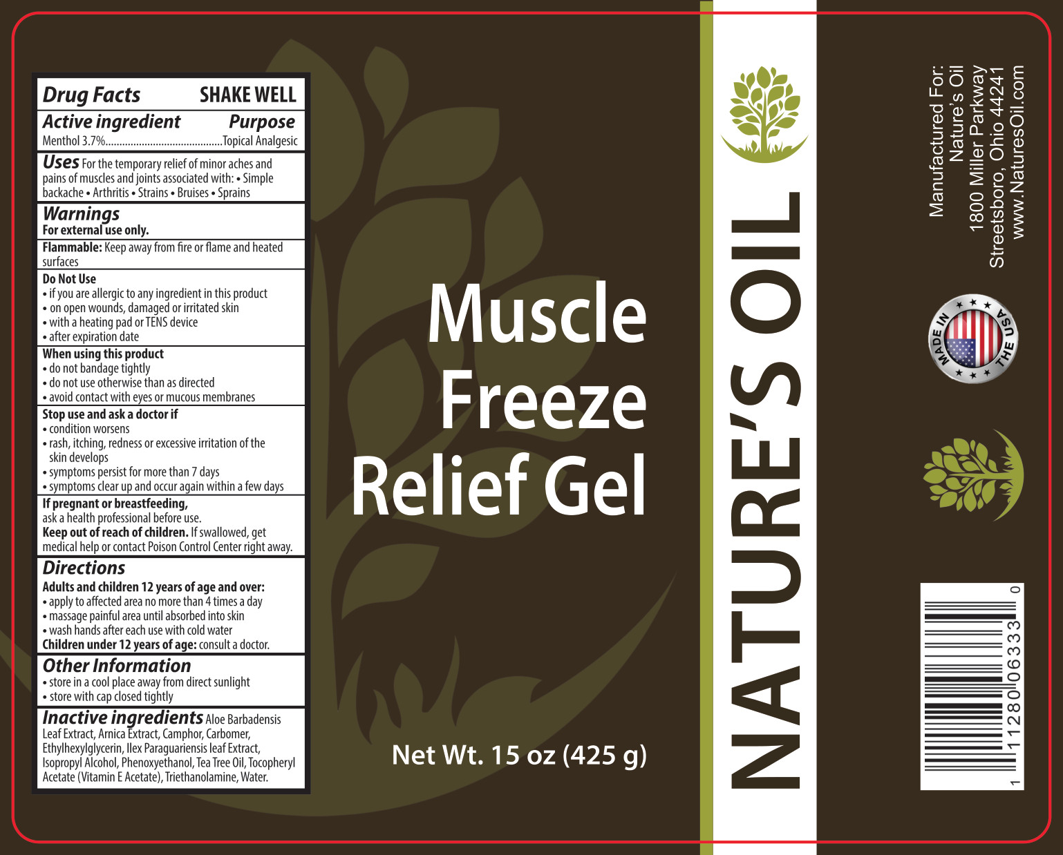 Muscle Freeze Relief Gel - 15 oz