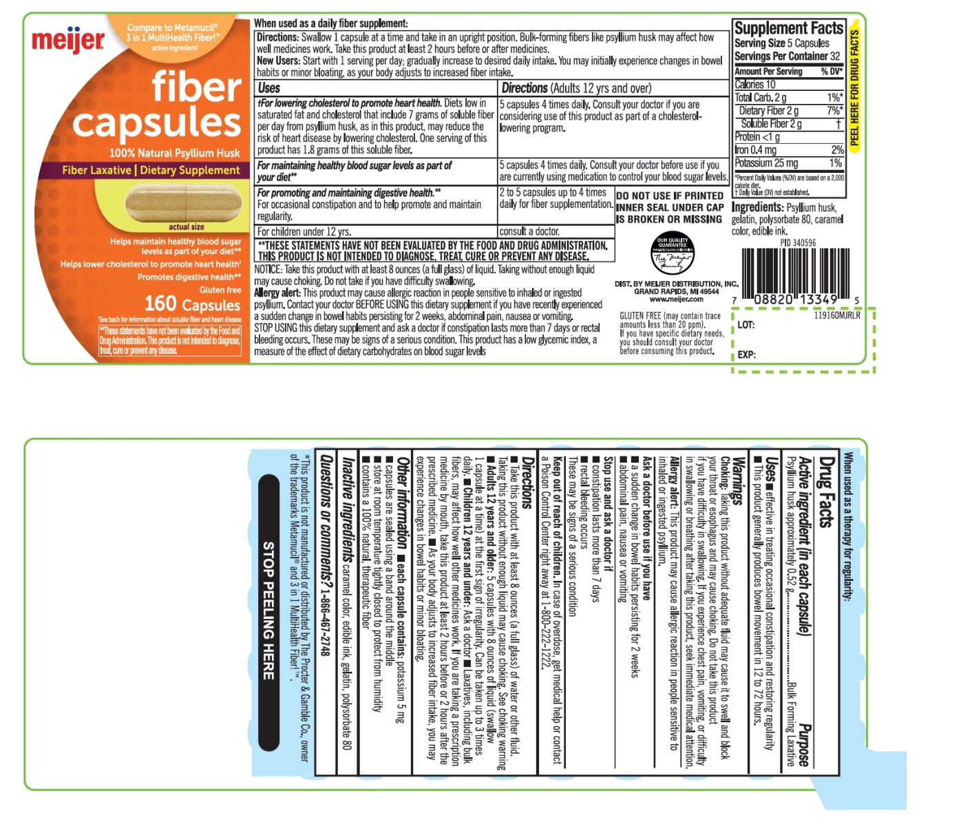 meijer fiber capsules 160 counts