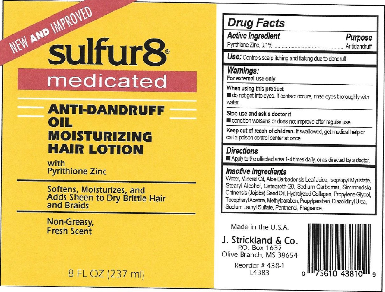 Sulfur 8 Oil Moisturizer Anti-dandruff | Pyrithione Zinc Lotion Breastfeeding