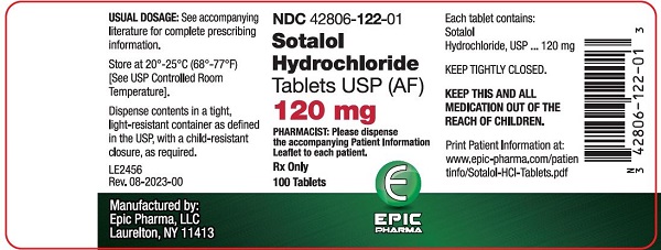 sotalol 120 mg 100ct container label