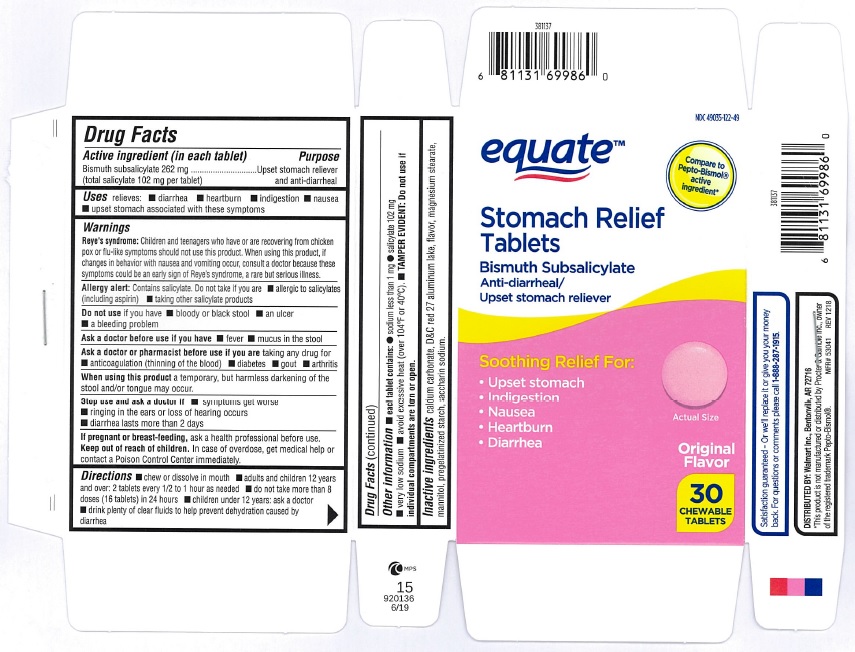 Equate Stomach Relief | Bismuth Subsalicylate Tablet, Chewable Breastfeeding