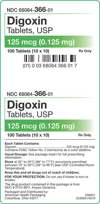 125 mcg (0.125 mg) Digoxin Tablets Carton