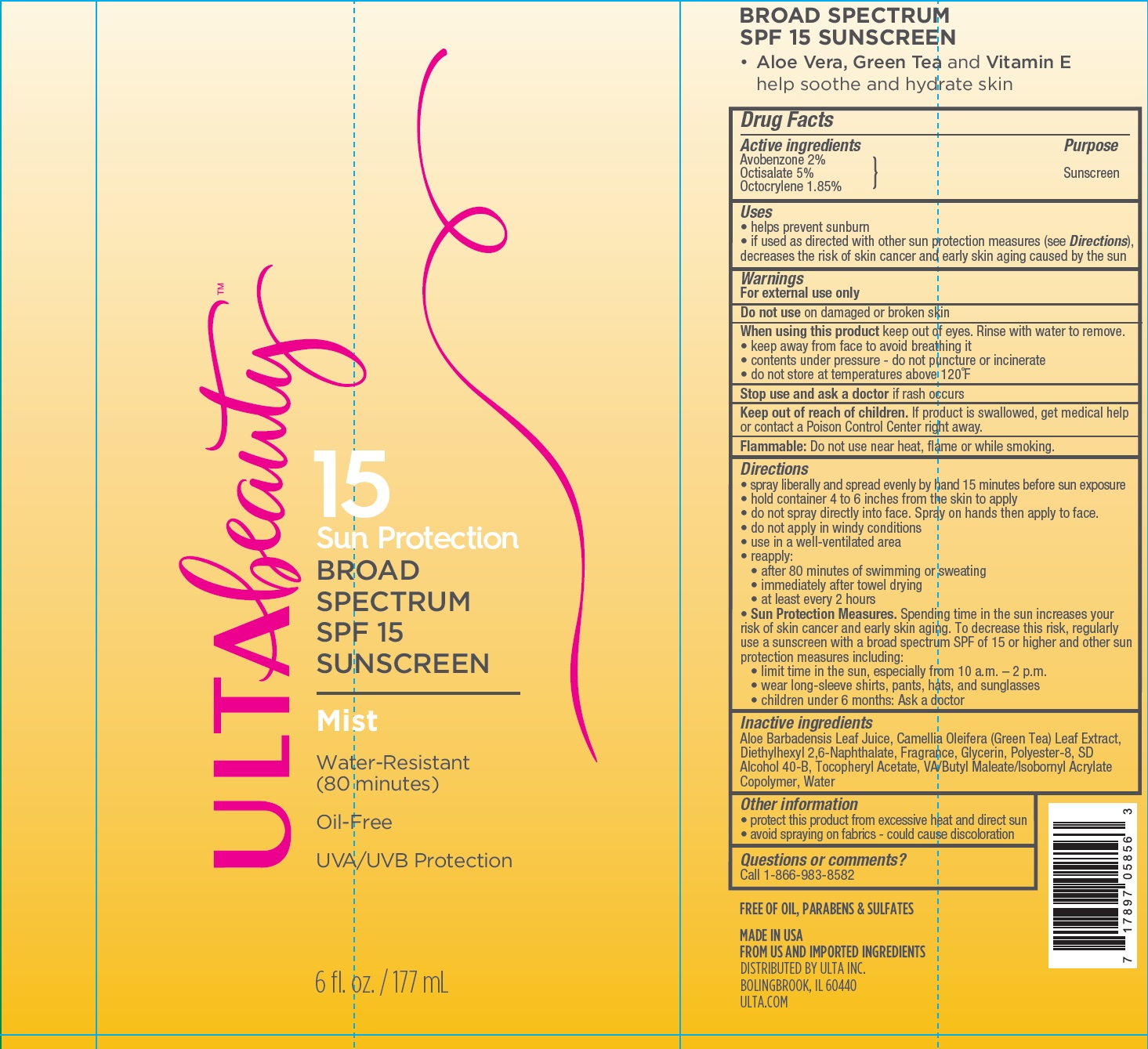 Ulta Beauty Spf 15 Broad Spectrum Sunscreen | Avobenzone, Octisalate, And Octocrylene Spray Breastfeeding