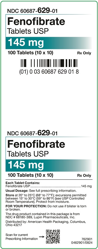 145 mg Fenofibrate Tablets Carton 10x10