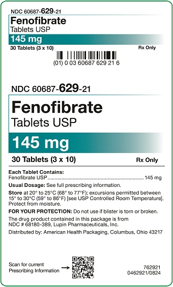 145 mg Fenofibrate Tablets Carton 3x10