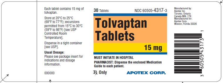 15 mg Tablet bottle label