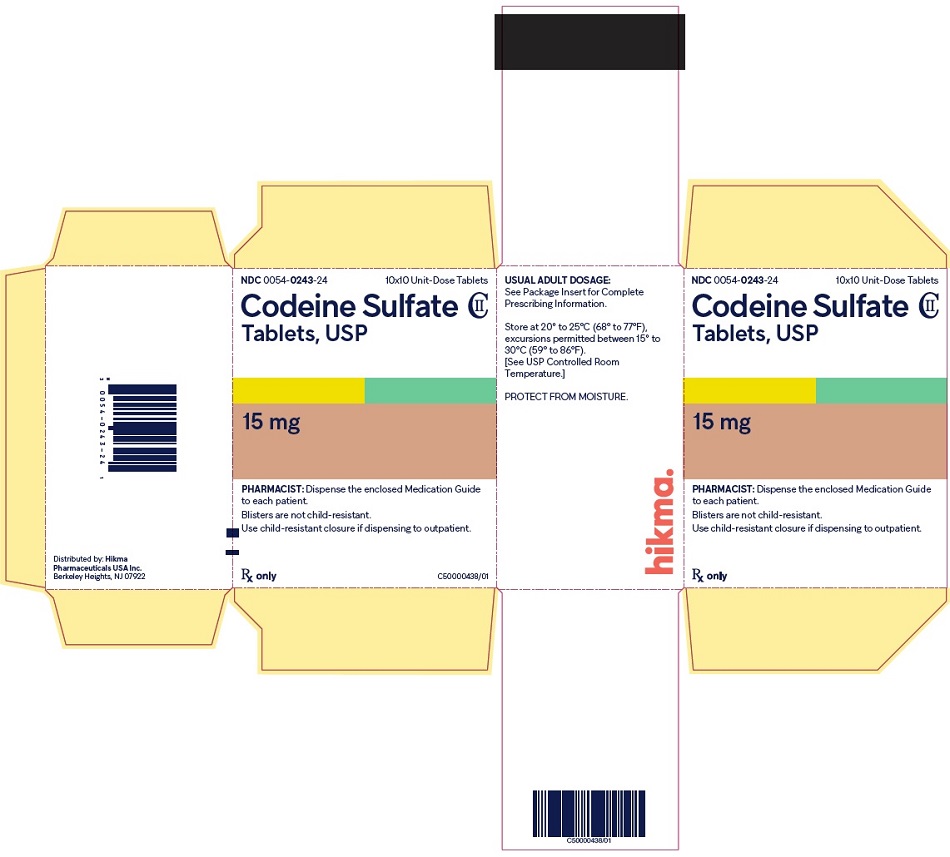 15 mg Tablet - Unit Dose Carton