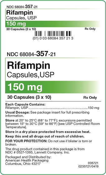 150 mg Rifampin Capsules Carton
