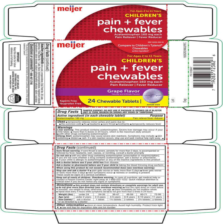 Children's Pain Fever Chewable Tablets Acetaminophen