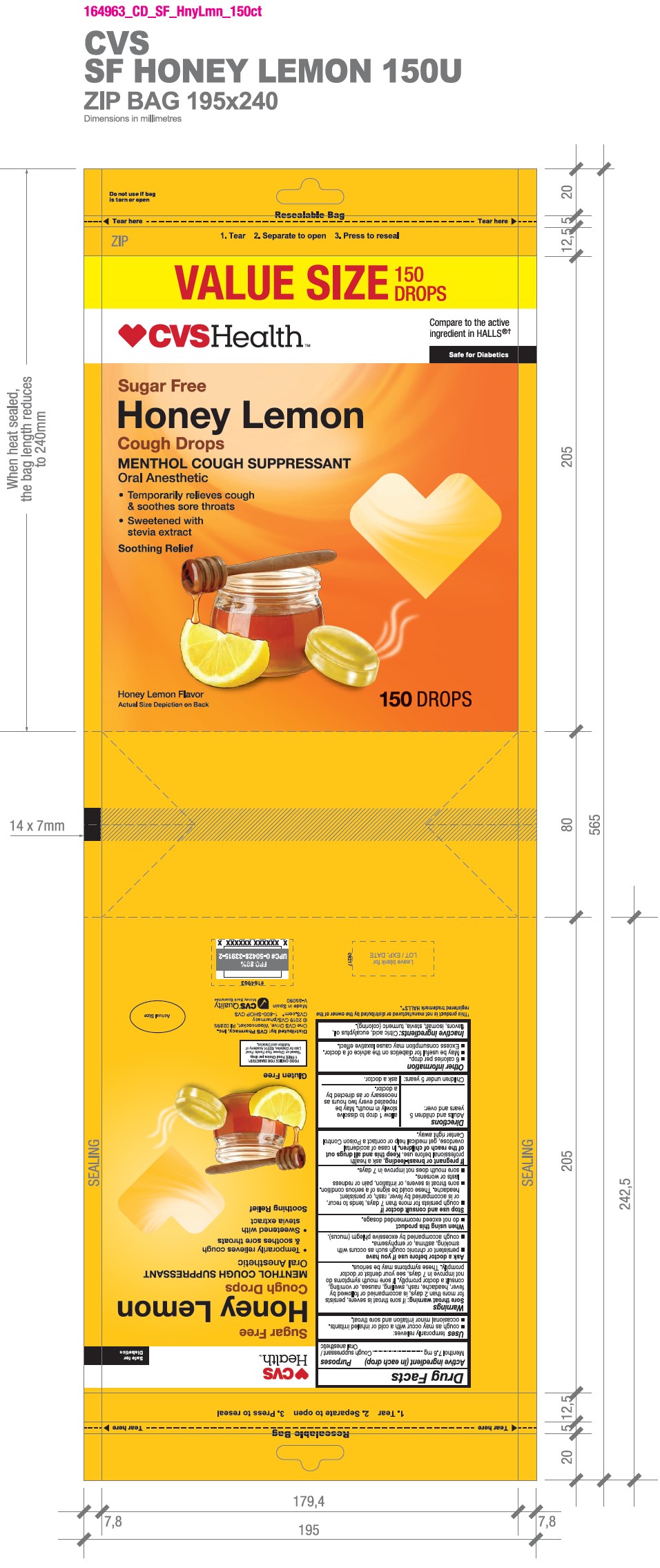 Honey Lemon Cough Drops | Menthol 7.6 Mg while Breastfeeding