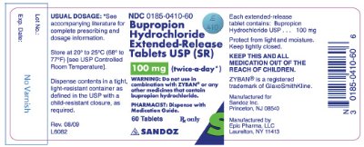 Bupropion 100 mg x 60 Tablets - Label
