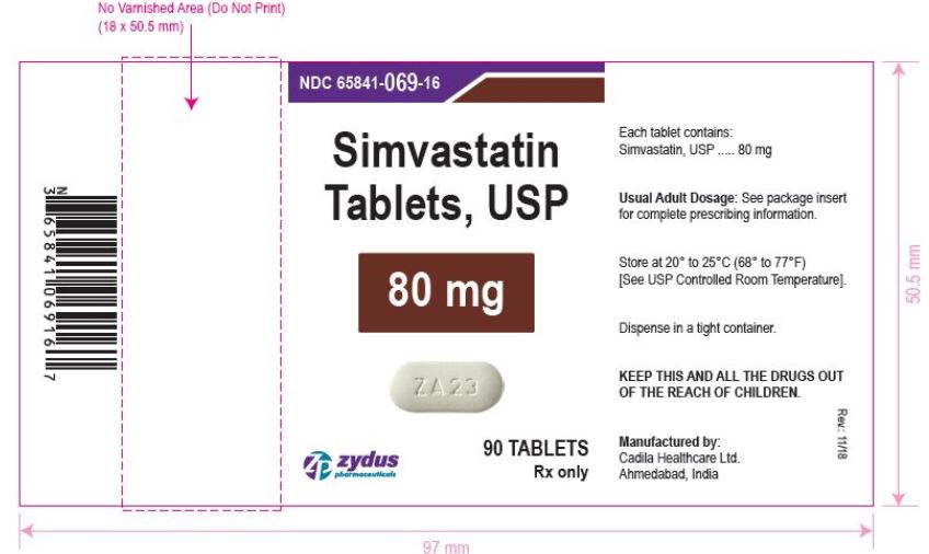 Simvastatin tablets 80 mg