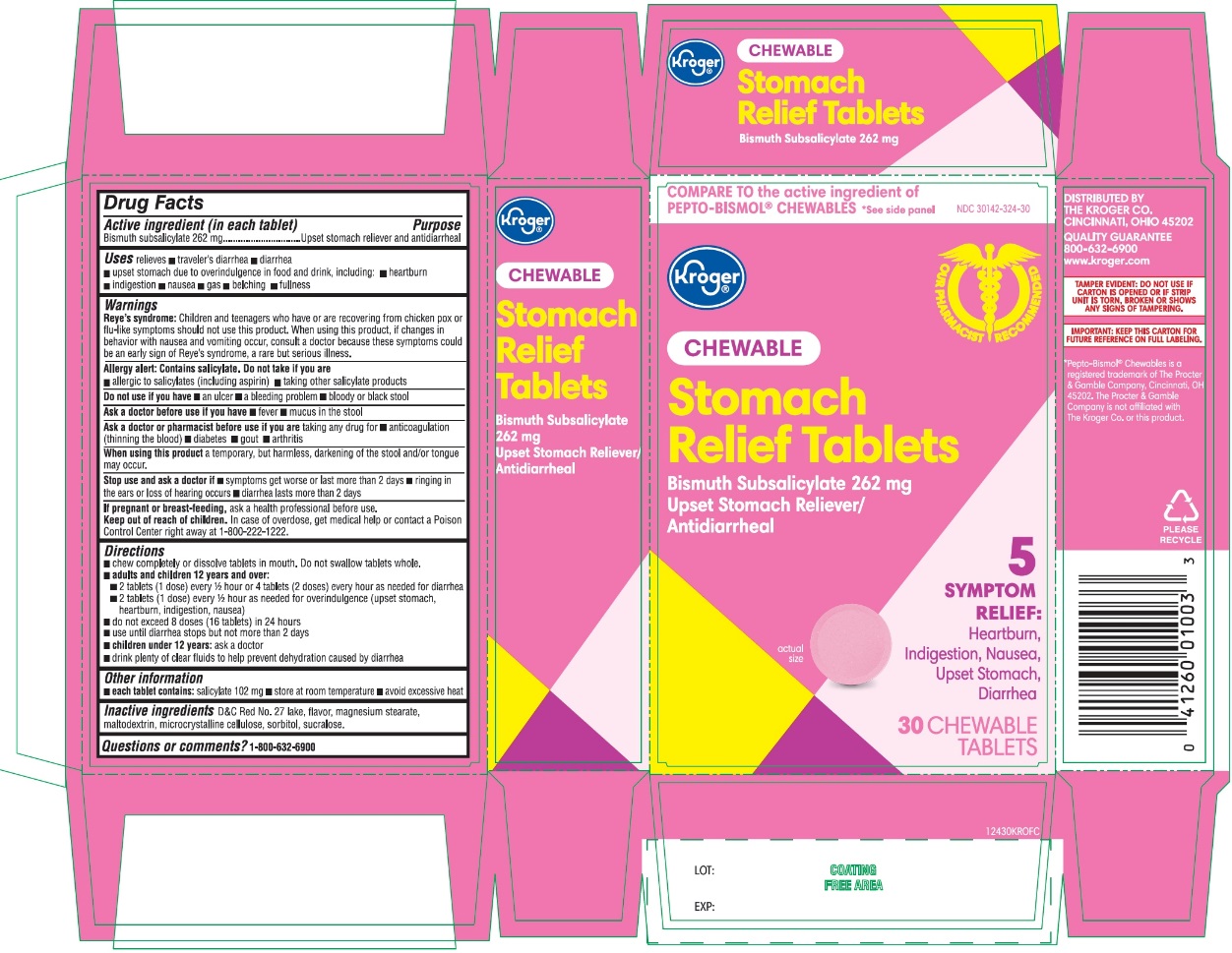 Kroger Stomach Relief Chewable Tablets
