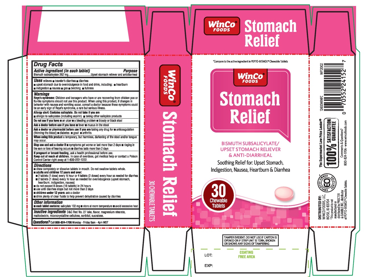 Winco FOODS Stomach Relief 30 Chewable Tablets