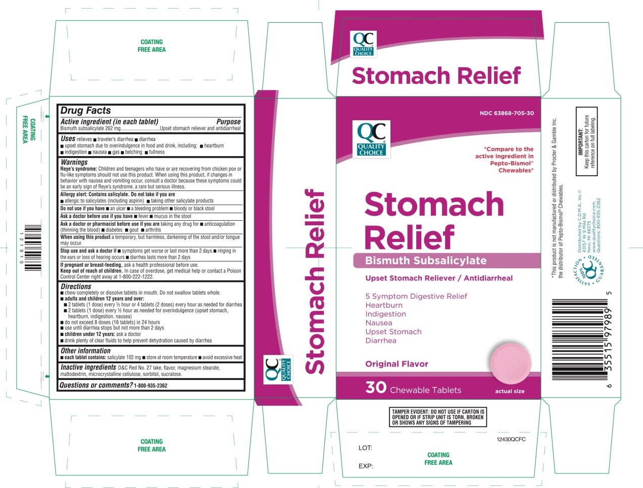 QC Stomach Relief Bismuth Sabsalicylate