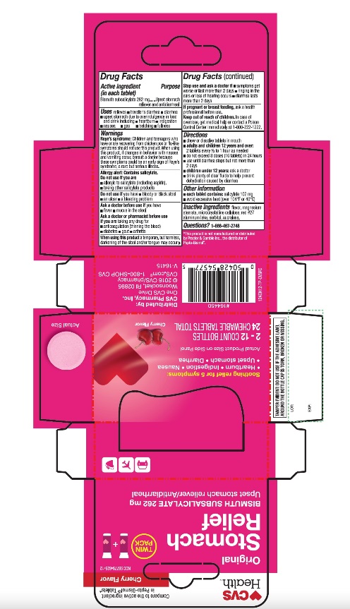 CVS Health Cherry Flavor Bismuth Subsalicylate 24 Chewable Tablets