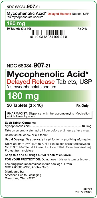 180 mg Mycophenolic Acid Delayed Release Tablets Carton