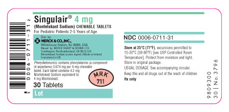 Chewable Tablets - Bottle Label - 4mg