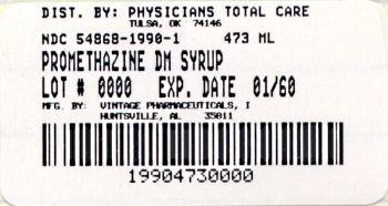This is an image of the label for Promethazine DM Syrup