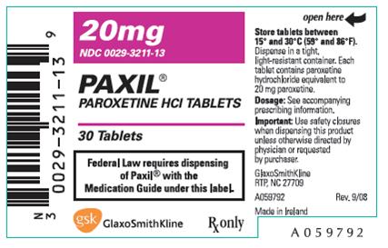 20-mg, 30-tablet bottle label