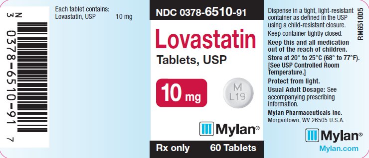 Lovastatin Tablets 10 mg Bottle Labels 