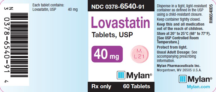 Lovastatin Tablets 40 mg Bottle Labels 