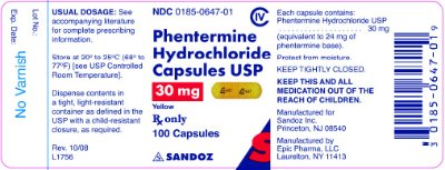 30 mg Yellow x 100 Capsules - Label
