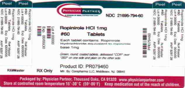 Ropinirole HCl 1mg