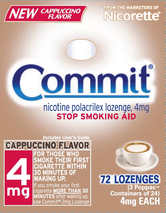 Commit Cappuccino lozenge 4 mg 72 piece carton