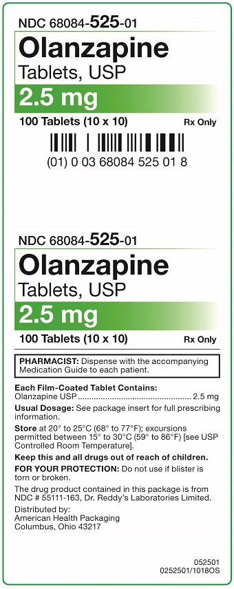 2.5 mg Olanzapine Tablets Carton