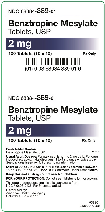 2 mg Benztropine Mesylate Tablets Carton