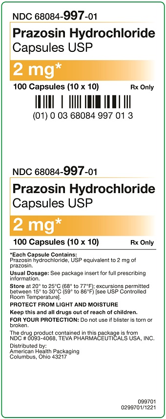 2 mg Prazosin Hydrochloride Capsule Carton