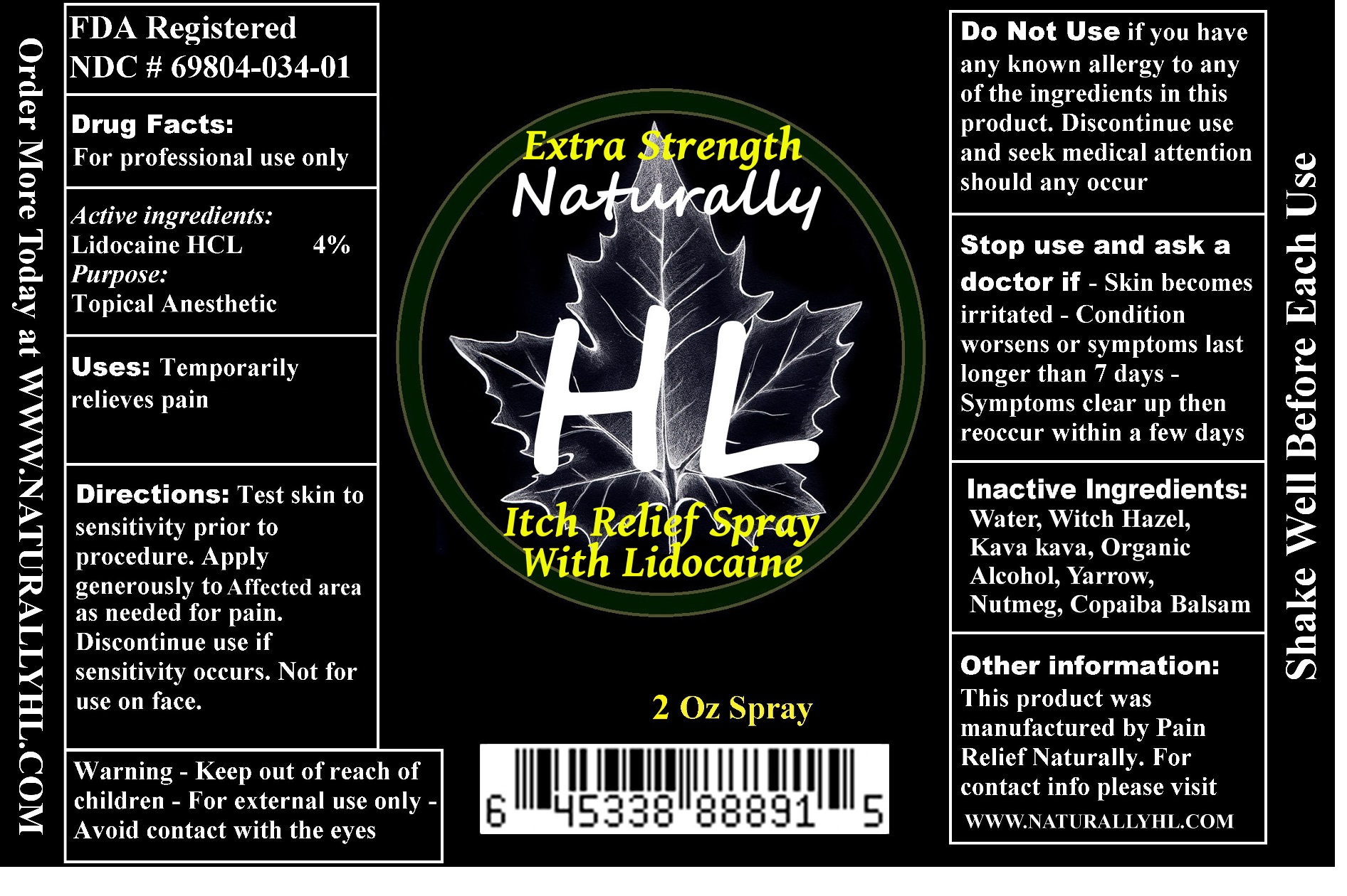 Extra Strength Naturally Hl Itch Relief | Lidocaine Hcl Spray Breastfeeding