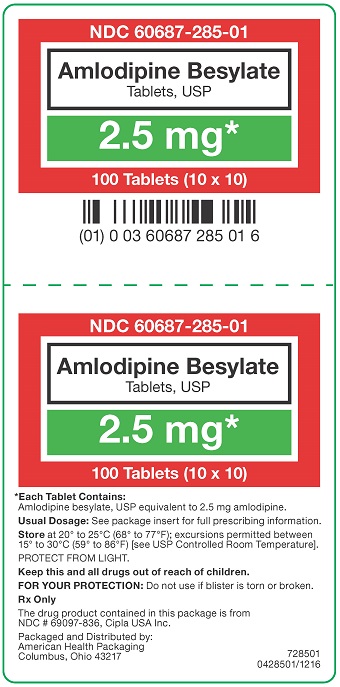 2.5 mg Amlodipine Tablets Carton