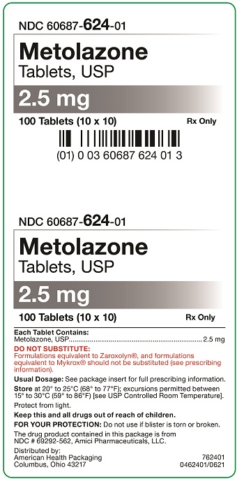 2.5 mg Metolazone Tablets Carton