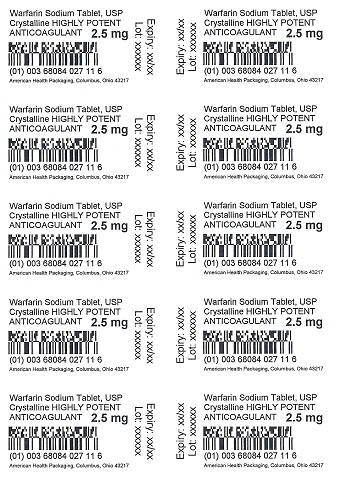 2.5 mg Warfarin Sodium Tablet Blister