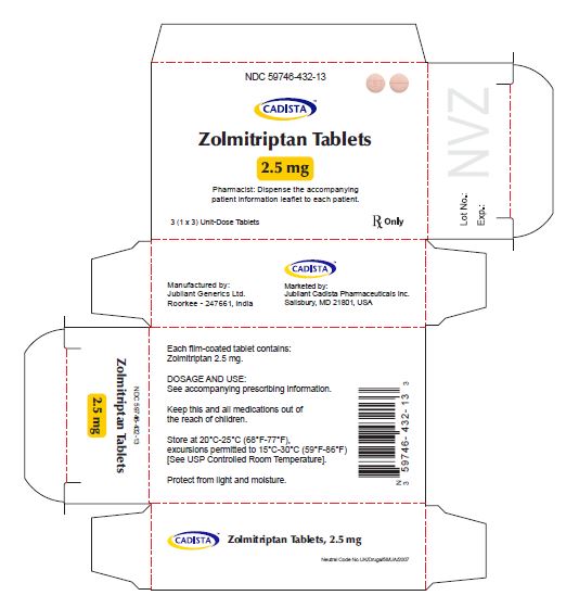 Zolmitriptan 2.5 mg carton label