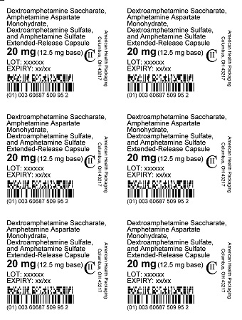 20 mg Dextroamphetamine Saccharate, Amphetamine Aspartate Monohydrate, Dextroamphetamine Sulfate and Amphetamine Sulfate Extended-Release Blister