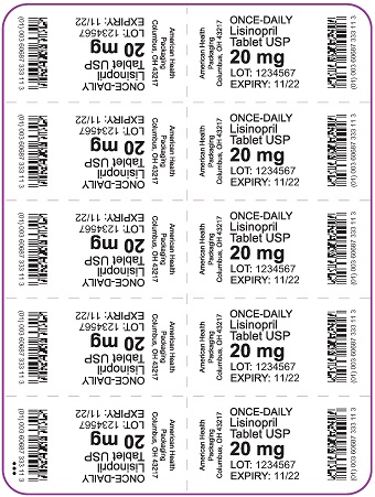 20 mg Lisinopril Tablet Blister