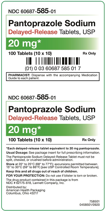 20 mg Pantoprazole Sodium Carton