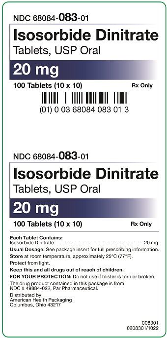 20 mg Isosorbide Dinitrate Tablets Carton
