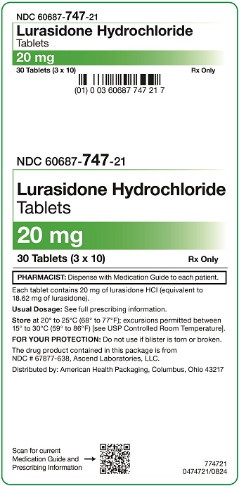 20 mg Lurasidone Tablets Carton