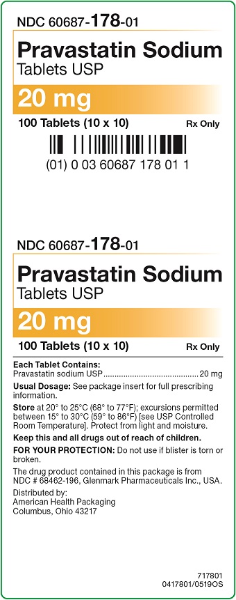 20 mg Pravastatin Sodium Tablets Carton