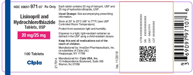 Lisinopril and Hydrochlorothiazide Tablets  20/25 mg - 90 tablets