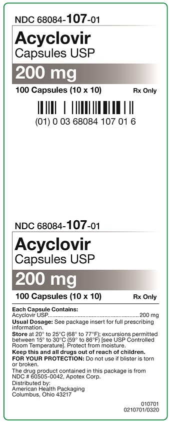200 mg Acyclovir Capsules Carton